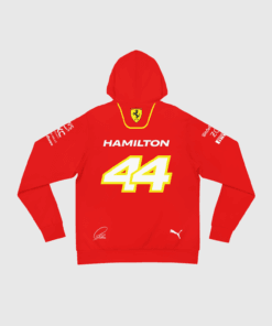 Alternative view of Lewis Hamilton Ferrari Team Hoodie – 2024 Style
